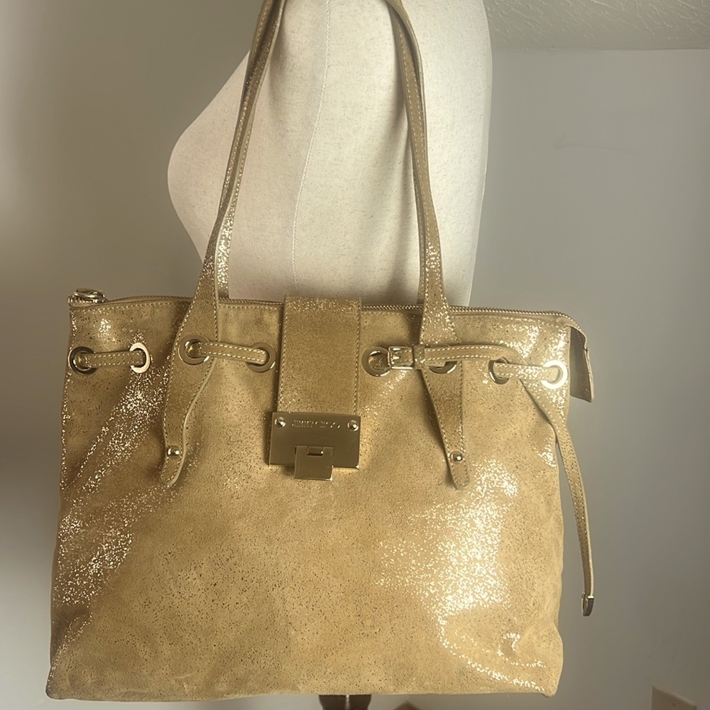 JIMMY CHOO sparkle gold purse